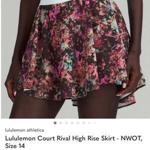 lululemon athletica court rival skirt multi coral colors